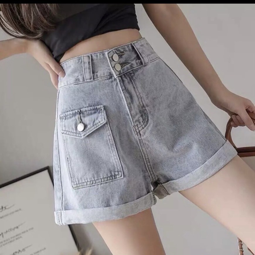 Quần short jean nữ lưng cao King168 , quần short nữ cao cấp QS29