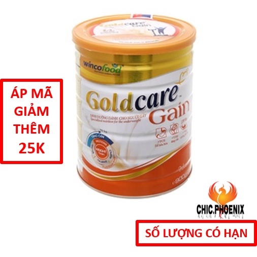 [ Giảm Sốc ] Sữa bột Wincofood GoldCare Gain hương vani lon 900g [dành cho người gầy]