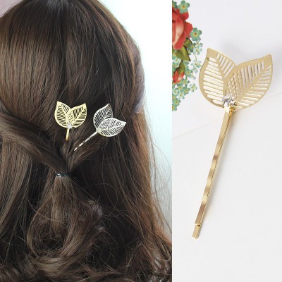 K17 Kẹp tóc 2 lá cây đính hạt tiểu thư