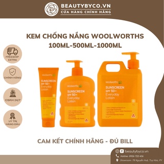 Kem chống nắng woolworths úc 50spf++ 100ml/500ml/1000ml - beautybyco.vn