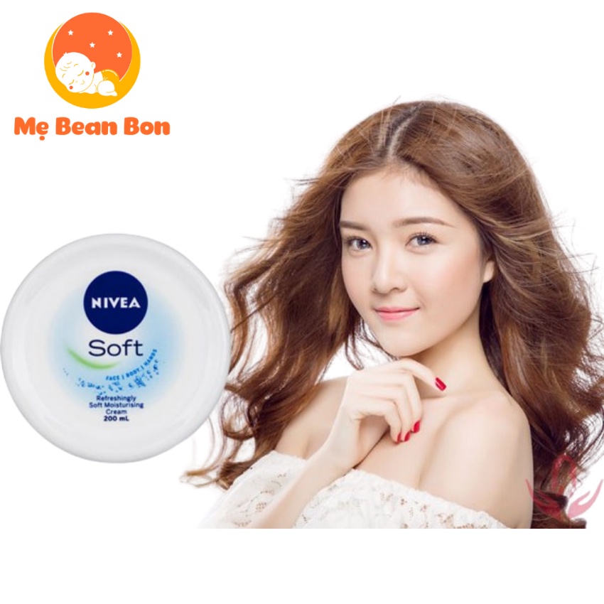 KEM DƯỠNG ẨM TOÀN THÂN NIVEA  SOFT MOISTURIZING CREAM 200ML trắng da của Đức cho da nhạy cảm bong tróc mùa đông tránh nẻ