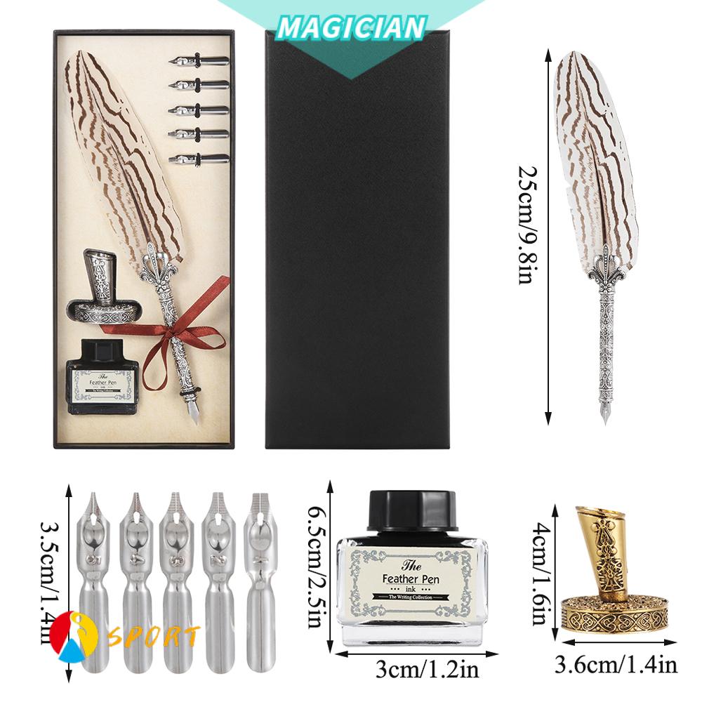 Bộ Bút Lông Vũ Nhiều Màu Phong Cách Cổ Điển Độc Đáo Dùng Làm Quà Tặng