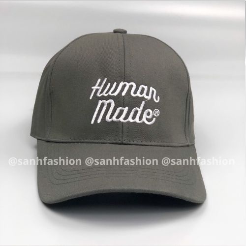Mũ lưỡi trai thêu chữ Human Made Nón kết chất kaki cao cấp thời trang form unisex nam nữ K54