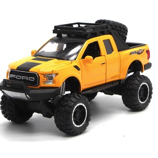 Đồ chơi Mô hình xe ô tô Ford offroad F150 tỉ lệ 1:32 bằng sắt xe có âm thanh và đèn mở các cửa