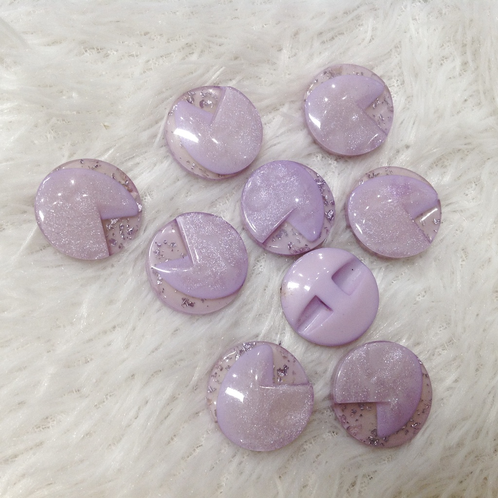 Cúc áo kiểu nhiều màu nút com lê trang trí hoa văn 3d kim tuyến size 1.8cm