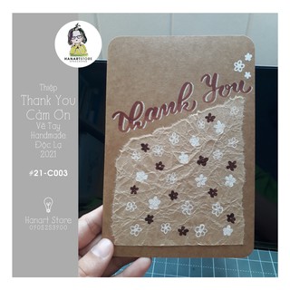 Thiệp Thank You, Thiệp Cảm Ơn Vẽ Tay / Handmade Độc Lạ 2021 (21-C003)