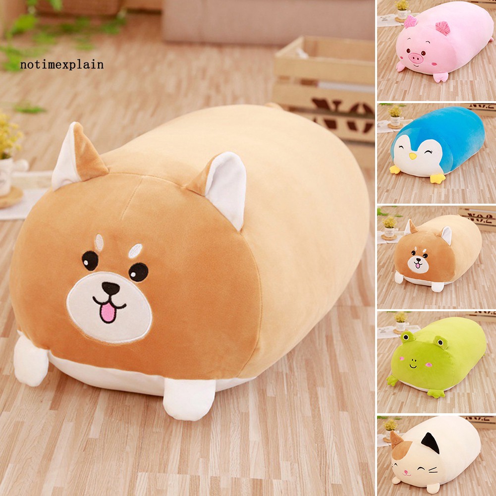 NAME 30cm Lying Pig Cat Animal Plush Stuffed Doll Toy Cushion Huggable Throw Pillow