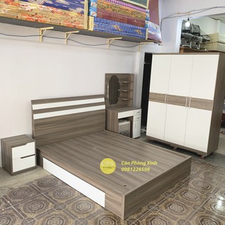 Giường ngủ đầu cong 2 hộc kéo gỗ cn MDF CPX-G07