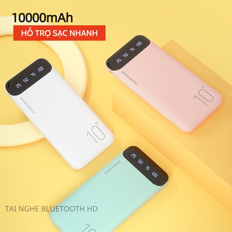 SẠC DỰ PHÒNG TÍCH HỢP MÀN HÌNH LED PIN DỰ PHÒNG DUNG LƯỢNG 10000 MAH