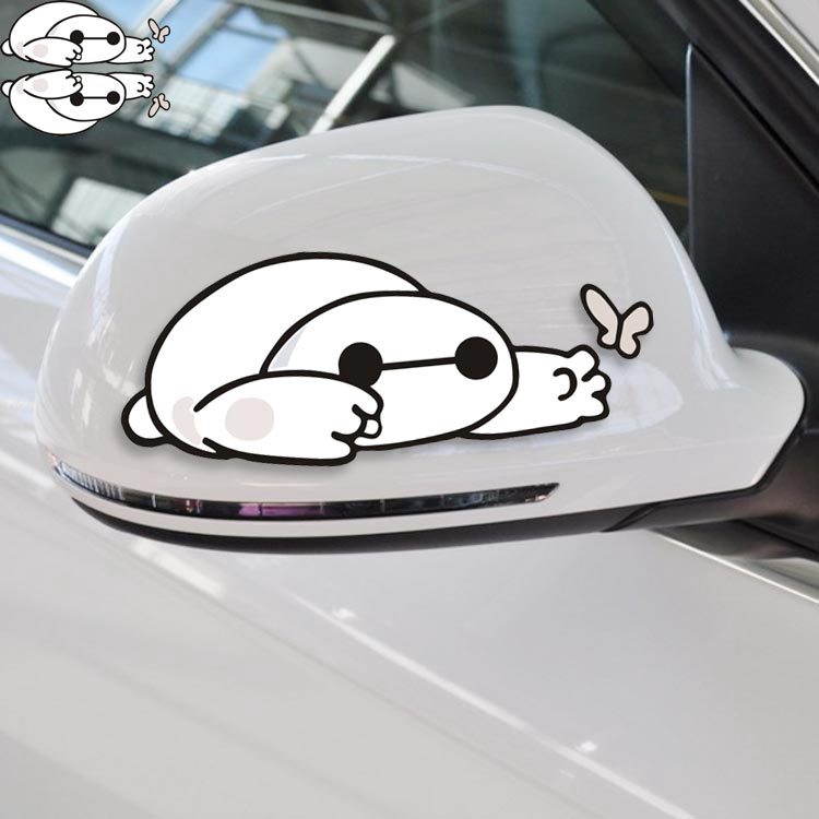Miếng Dán Trang Trí Xe Hơi Phản Quang Hình Baymax Lớn Dễ Thương