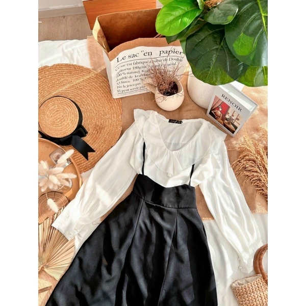 ĐẦM YẾM+ÁO SƠMI (tách rời được nhé)