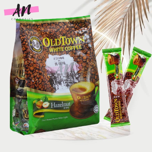 Cà phê OldTown Malaysia vị Hazelnut hạt phỉ màu xanh lá