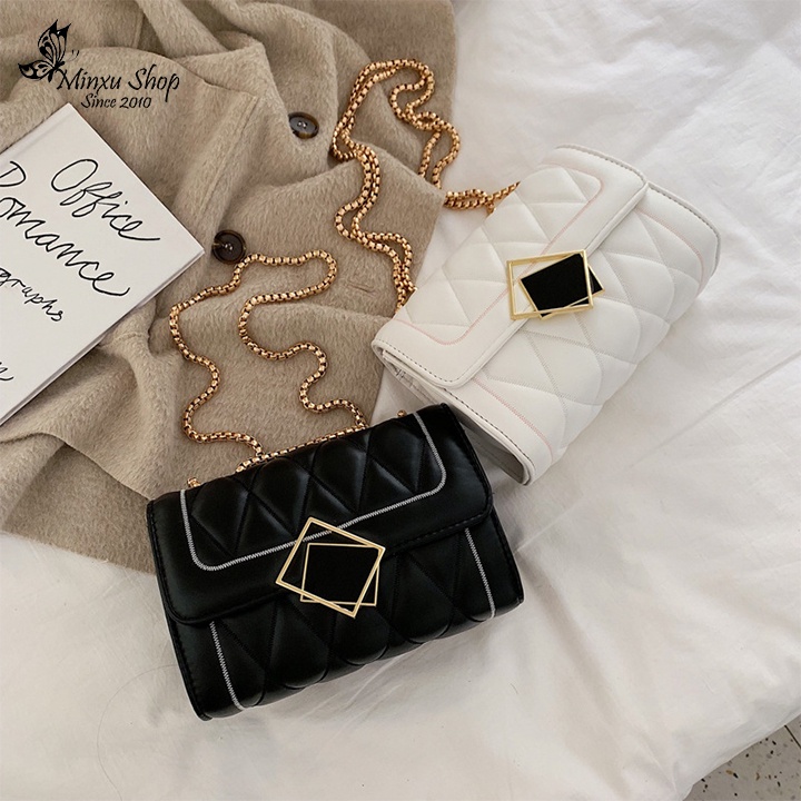 Túi Xách Đeo Chéo Nữ, Túi Hộp Sang Chảnh Nhiều Ngăn, Chất Da Mềm Mịn Phong Cách Hàn Quốc TD49
