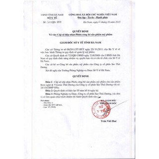 Kem Nghệ Và Vitamin E Thái Dương