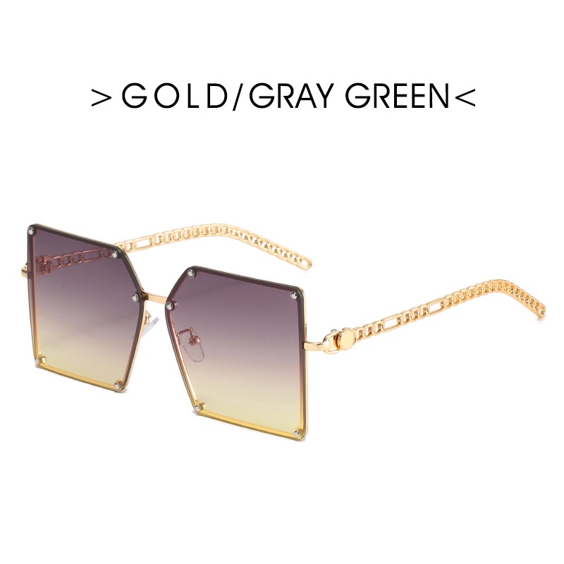 Kính mát gọng vuông lớn không viền thời trang cho nữ