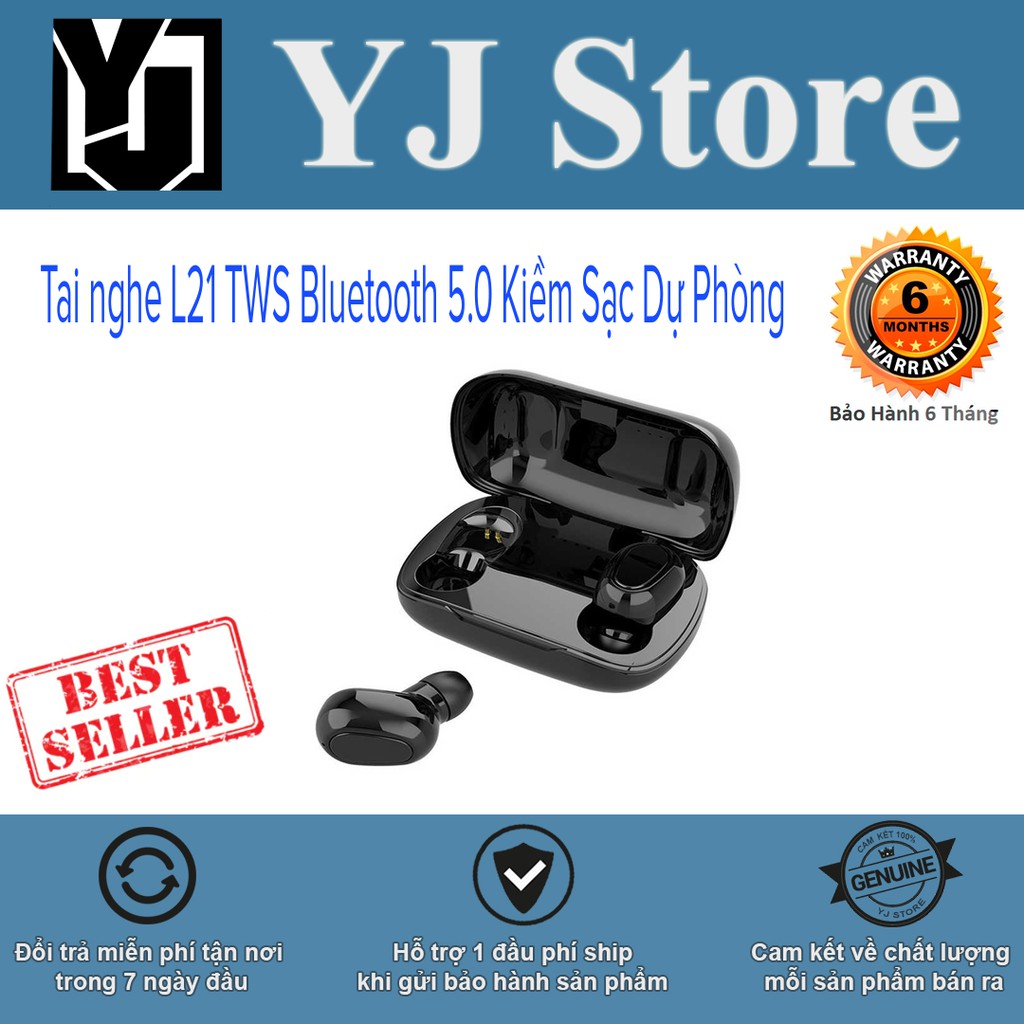 Tai nghe Bluetooth L21 TWS 5.0 Kiềm Sạc Dự Phòng-YJ