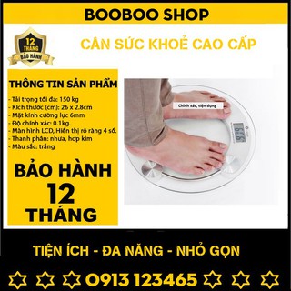 cân điện tử sức khỏe, cân điện tử kính cường lực tròn tối đa 180kg