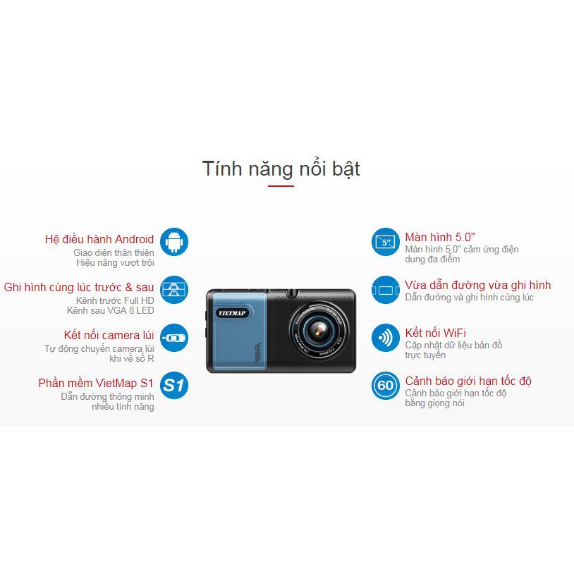 Camera hành trình kiêm dẫn đường Vietmap A50