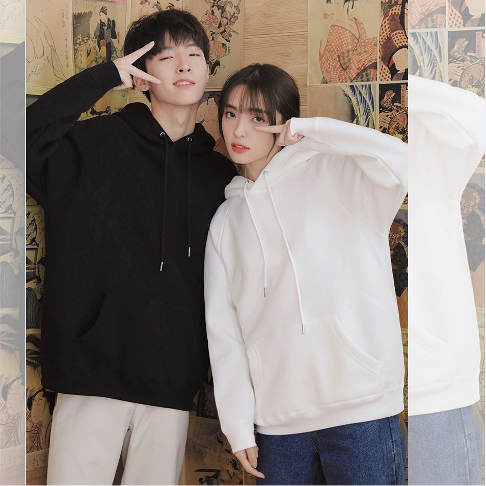 Áo Hoodie có cổ Cặp Đôi Unisex Hình Icon dễ thương phong cách Hàn Quốc cá tính, Chất nỉ mã HD23 - Quà tặng ngẫu nhiên