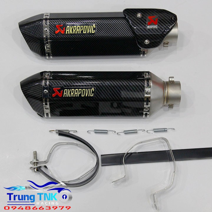 Lon pô akapovic carbon lục giác.