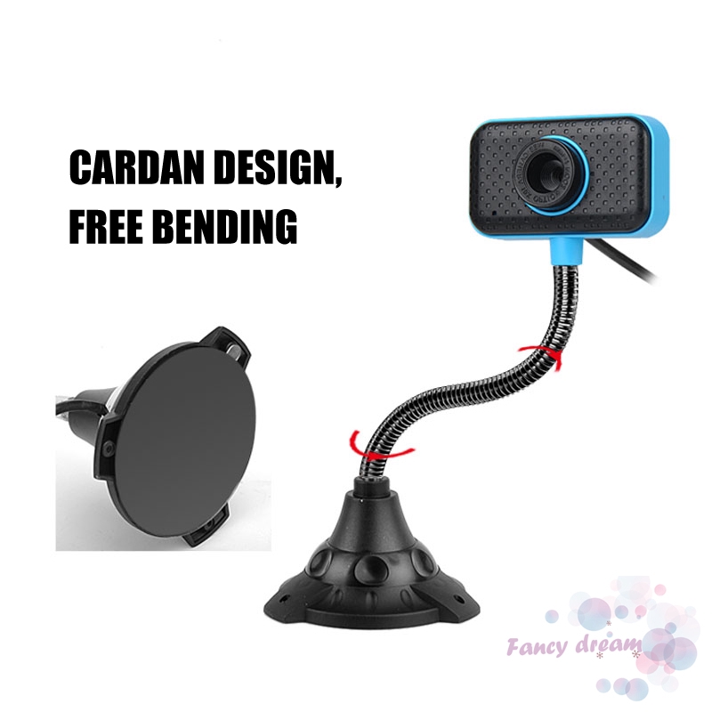 Webcam máy tính 30FPS USB 2.0 HD có micro và kẹp cố định tiện lợi | BigBuy360 - bigbuy360.vn