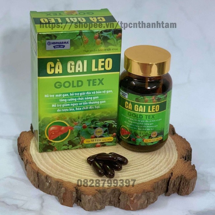 Bổ gan Cà Gai Leo GOLDTEX hỗ trợ giải độc gan,làm mát gan, hạ men gan, tăng cường chức năng gan - HỘP 50 viên