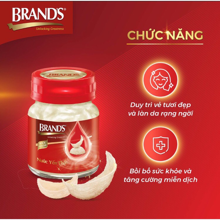 Nước yến thật Brand’s đường phèn hộp 6 hũ x 42g