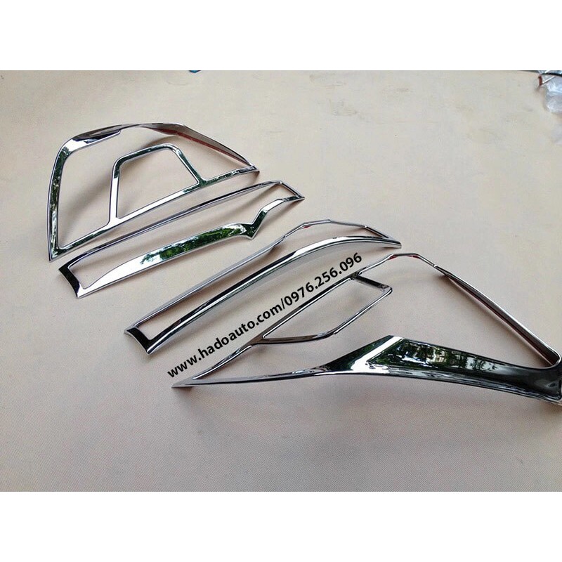 Ốp viền đèn pha, hậu xe Honda Jazz mạ crom sáng bóng - Giá 1 bộ