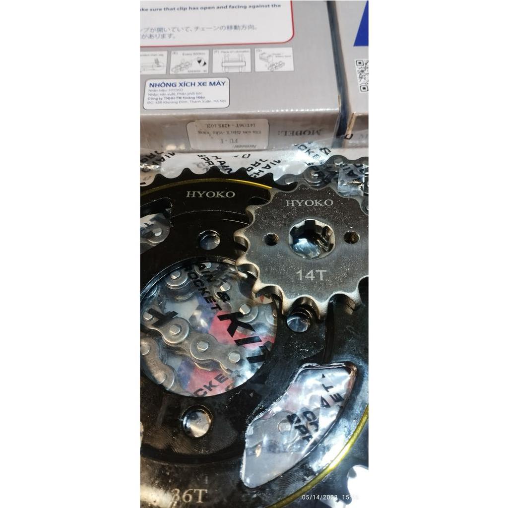 Nhông Sên  Dĩa Hyoko - Công nghệ Fineblanking + Solid Bush, tôi luyện nhúng Carbon, bảo hành 12 tháng