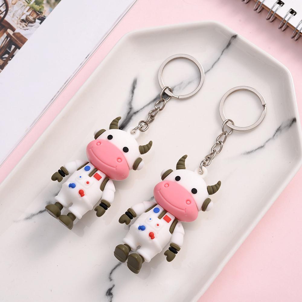 Móc Khóa Hình Động Vật Hoạt Hình Bằng PVC Ox Thời Trang