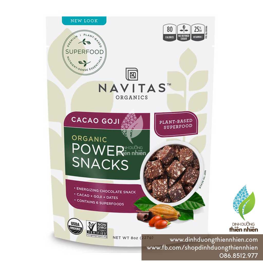 Bánh Dinh Dưỡng Hữu Cơ Navitas Organic Power Snack, Cacao Goji, 227g