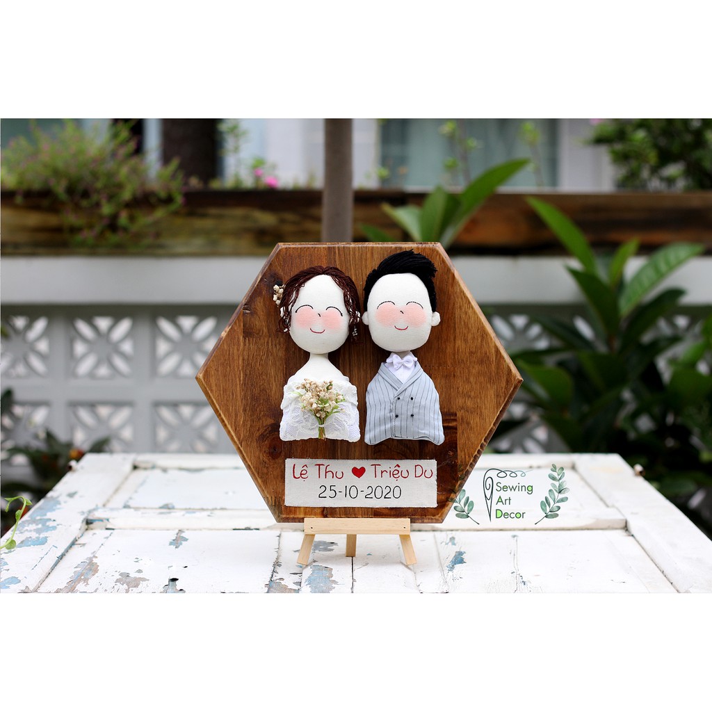 [Quà cưới handmade] Chibi chân dung cô dâu chú rể có sẵn