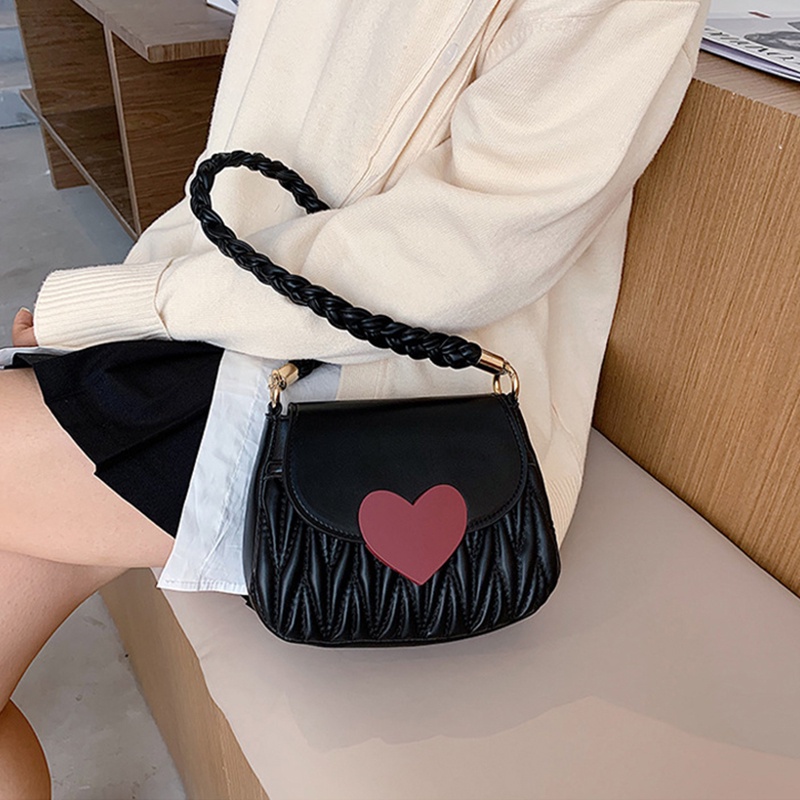 IELGY Túi Đeo Vai Dây Xích Hình Trái Tim Thoải Mái Thời Trang Cho Nữ