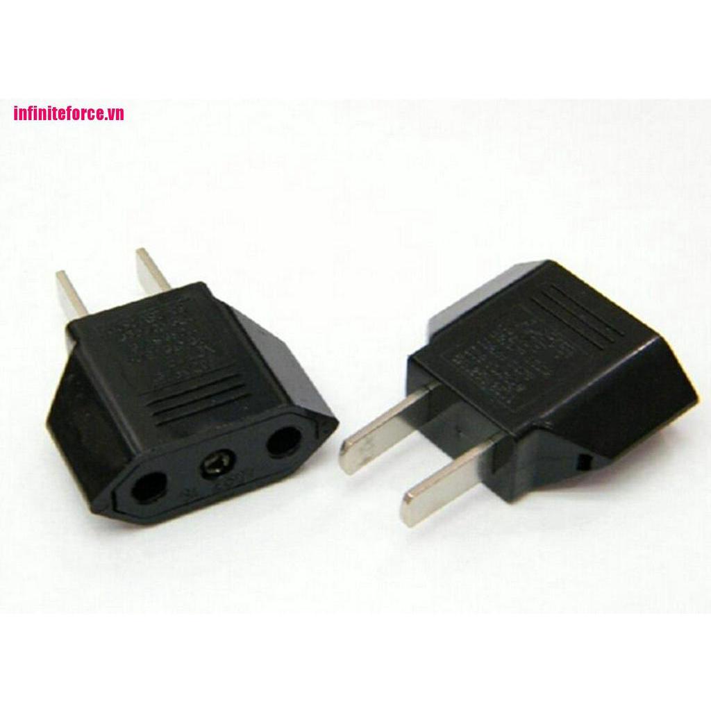 Set 2 Đầu Chuyển Đổi Phích Cắm Eu Sang Us Tiện Dụng