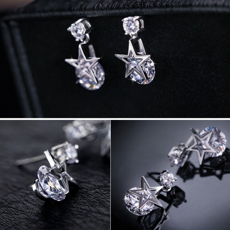 Khuyên Tai Ngôi Sao Đính Pha Lê Nhã Nhặn