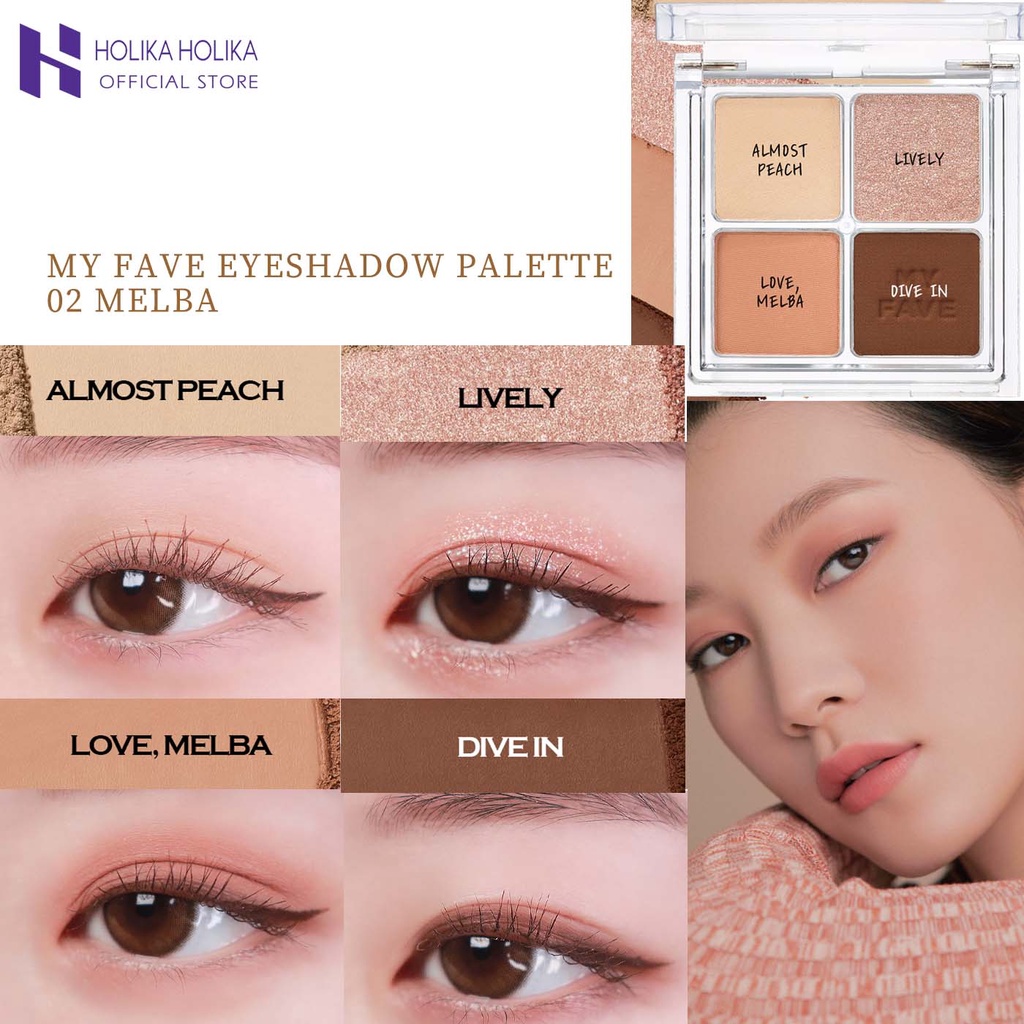 Bảng phấn mắt 4 ô Holika Holika my fave eyeshadow palette

