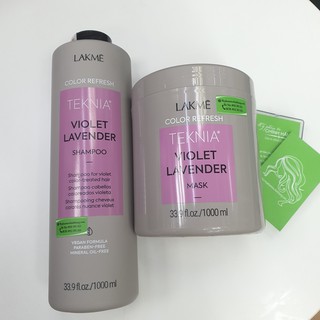 DẦU GỘI HẤP BỔ SUNG HẠT MÀU TÍM LAKME TEKNIA VIOLET LAVENDER 1000ML