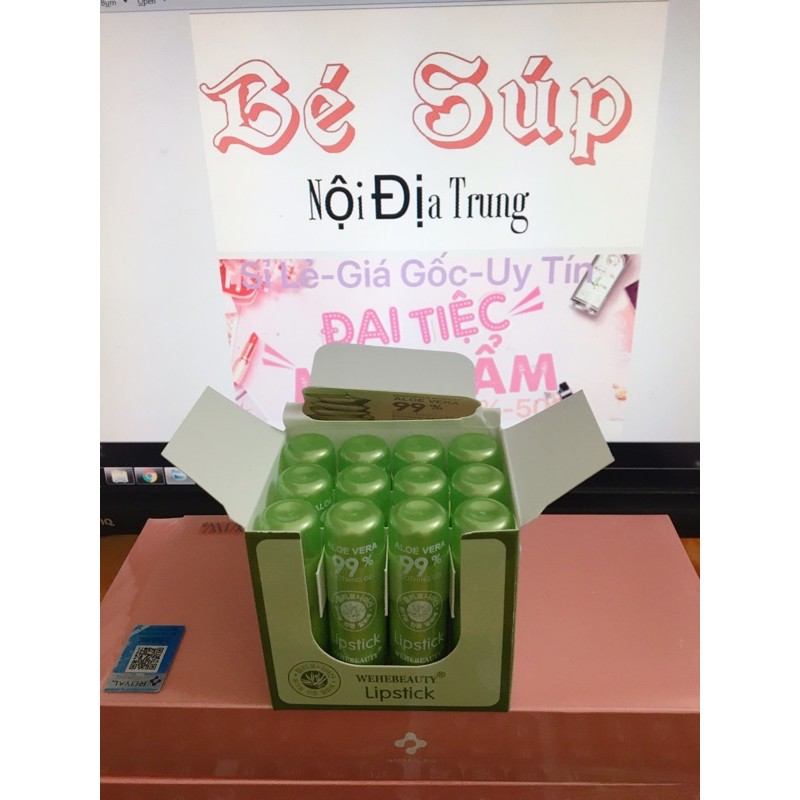 Son dưỡng môi lô hội ALOE VERA 99% / 92%, dưỡng ẩm, chống nứt môi Soleil Home