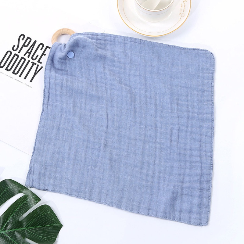 Haha Khăn Yếm Vải Màu Trơn Có Vòng Nhẫn Bandana Làm Quà Tặng Cho Bé Sơ Sinh