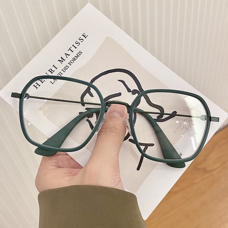 Mắt Kính Gọng Kim Loại Chống Tia Bức Xạ Phong Cách Retro Hàn Quốc Thời Trang