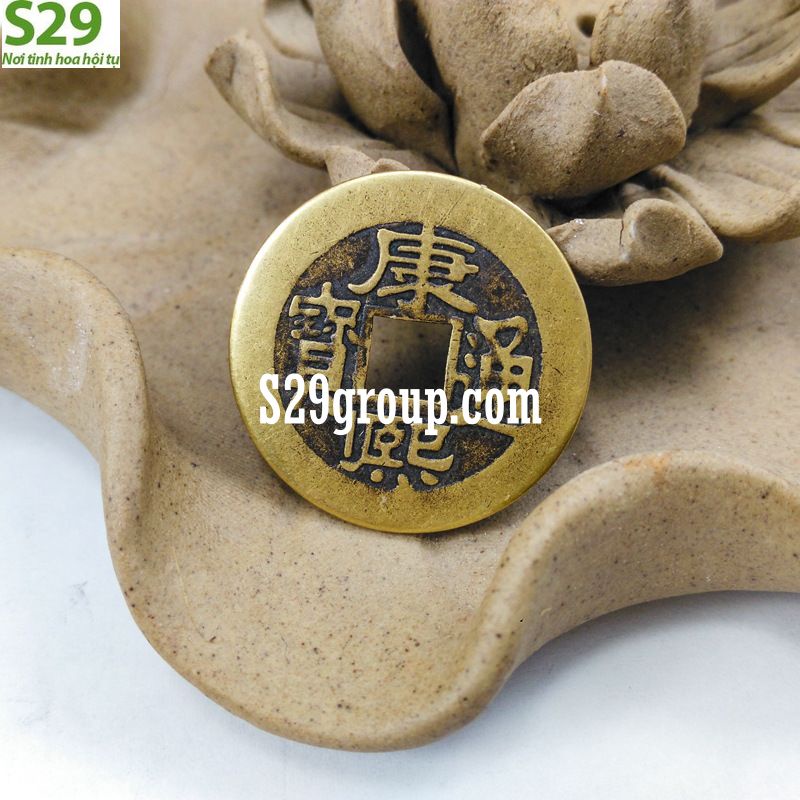 Đồng xu cổ âm dương bỏ bóp ví chiêu tài lộc