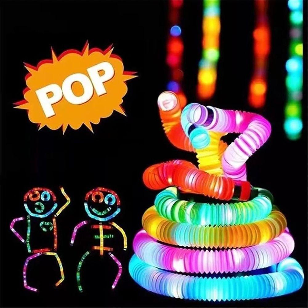 Lanfy Ống Pop Đồ Chơi Ống Nhựa Kéo Dài Phát Sáng Giảm Căng Thẳng Chống Căng Thẳng Đồ Chơi Quà Tặng Cho Trẻ Em