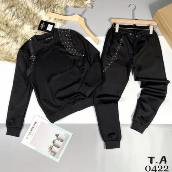XẢ (Sỉ = Lẻ) Bộ nỉ da cá thêu vạch vai tag đinh * ↺ ¹ . 1 * ₆