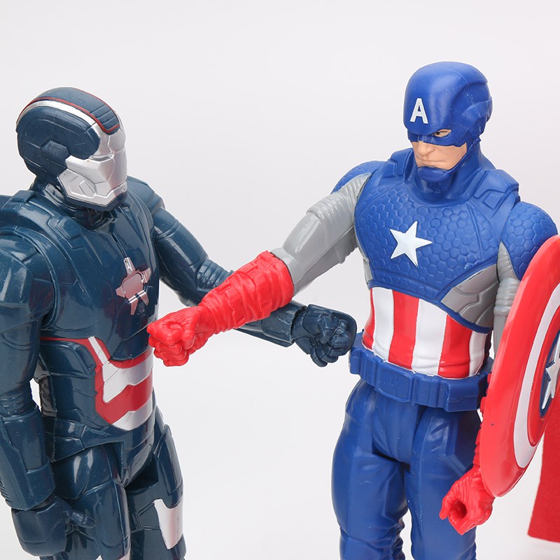 Mô hình nhân vật siêu anh hùng Captain America làm từ PVC đẹp mắt Avenger Marvel Heroes Ironman Action Figure