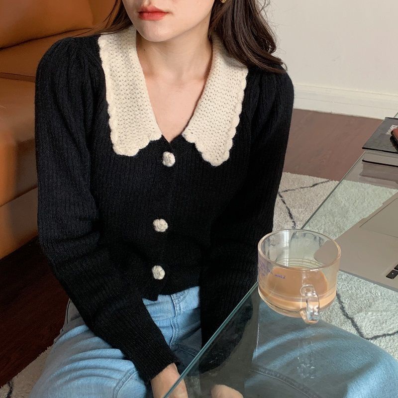 Áo Khoác Cardigan Dệt Kim Màu Xanh Cho Nữ  tao bao