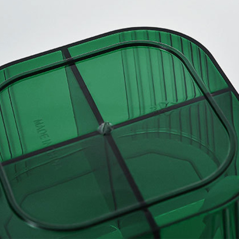 Hộp Đựng Gia Vị 4 Ngăn Bằng Nhựa Trong Suốt Có Nắp Và Muỗng Cho Nhà Bếp