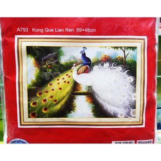 Tranh thêu chữ thập đôi công A793
