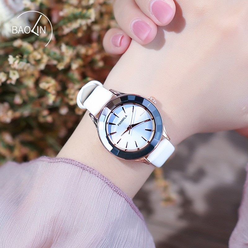 Đồng Hồ Nữ Chính Hãng PANMILA 0236 Dây Da Nhiều Màu.