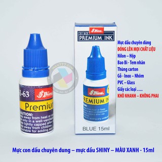 Mực dấu Shiny chuyên dụng _ Mực shiny màu đỏ _ đóng lên mọi chất liệu NHANH KHÔ _ KHÔNG PHAI_15ML