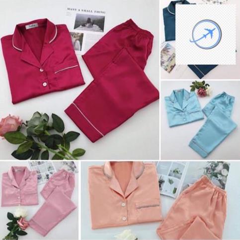 👚👗 Đồ mặc nhà Pijama phi lụa không nhăn - tay ngắn quần dài - Sala Homewear 👚👗